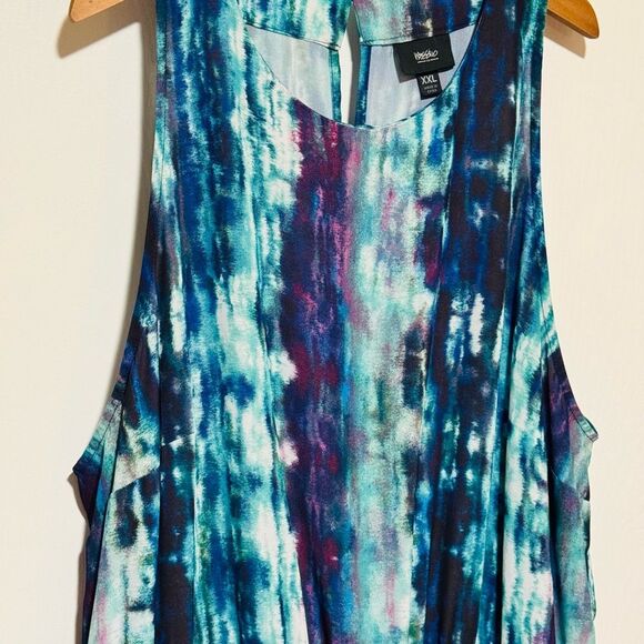 Mossimo Supply Co. Blue and Purple Tie-Dye Midi Dress - Picture 2 of 12
